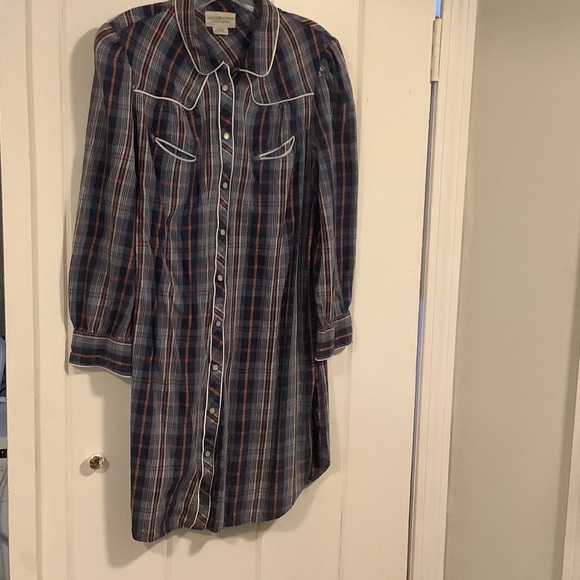 Ralph Lauren Navy and Orange Plaid Shirt - Picture 1 of 3